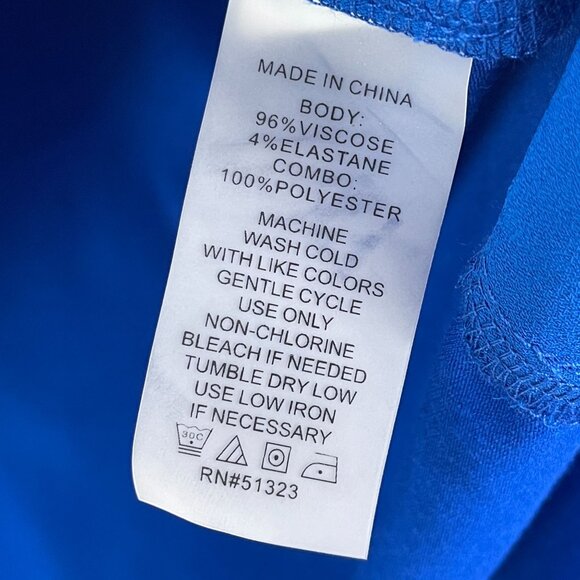 NEW Vince Camuto Womens Large Cobalt Blue Essentials Long Sleeve Wrap Blouse Top - Picture 5 of 12